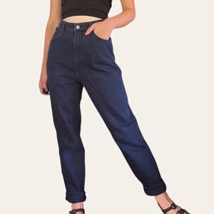 Vintage dark indigo blue mom jeans Gloria Vanderbilt 29/30/31